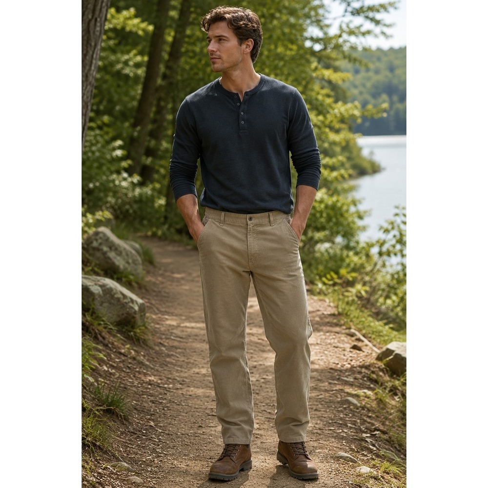 NORTH FACE Men's Corduroy Utility Pants Khaki 32x29 Outdoor Workwear -2758